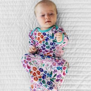 NIB Little Sleepies Sweet Pea Floral Infant Gown